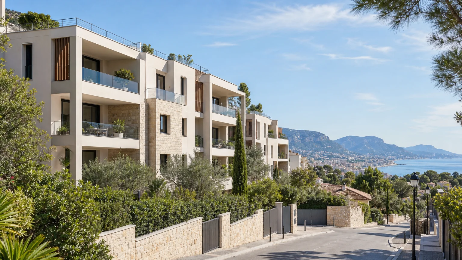 Résidence neuve dans une commune méditerranéenne de la Côte d’Azur