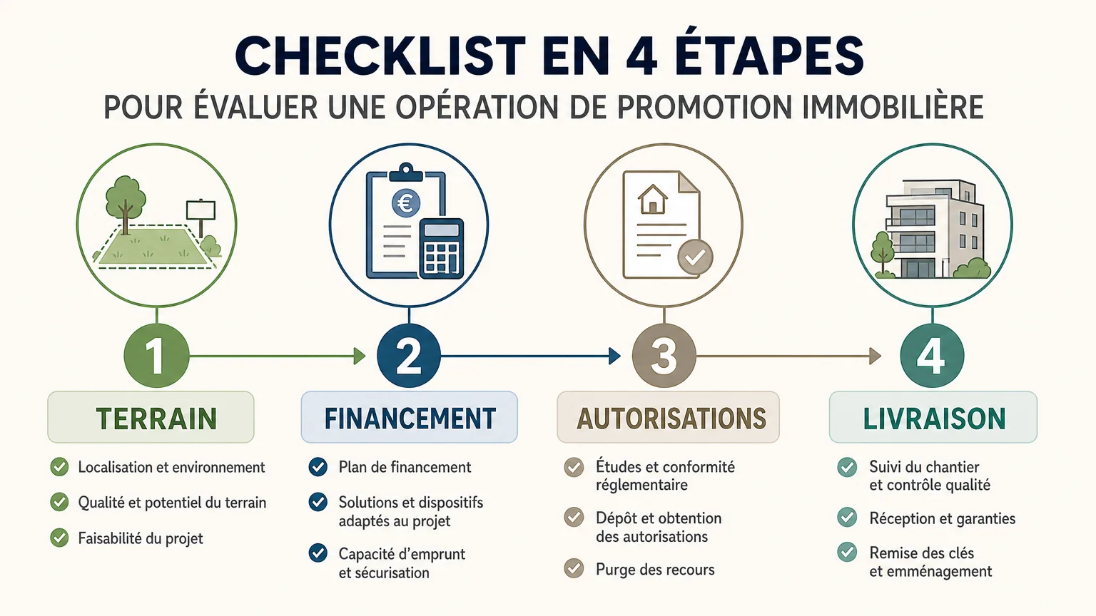 Checklist des étapes clés d’une opération de promotion immobilière