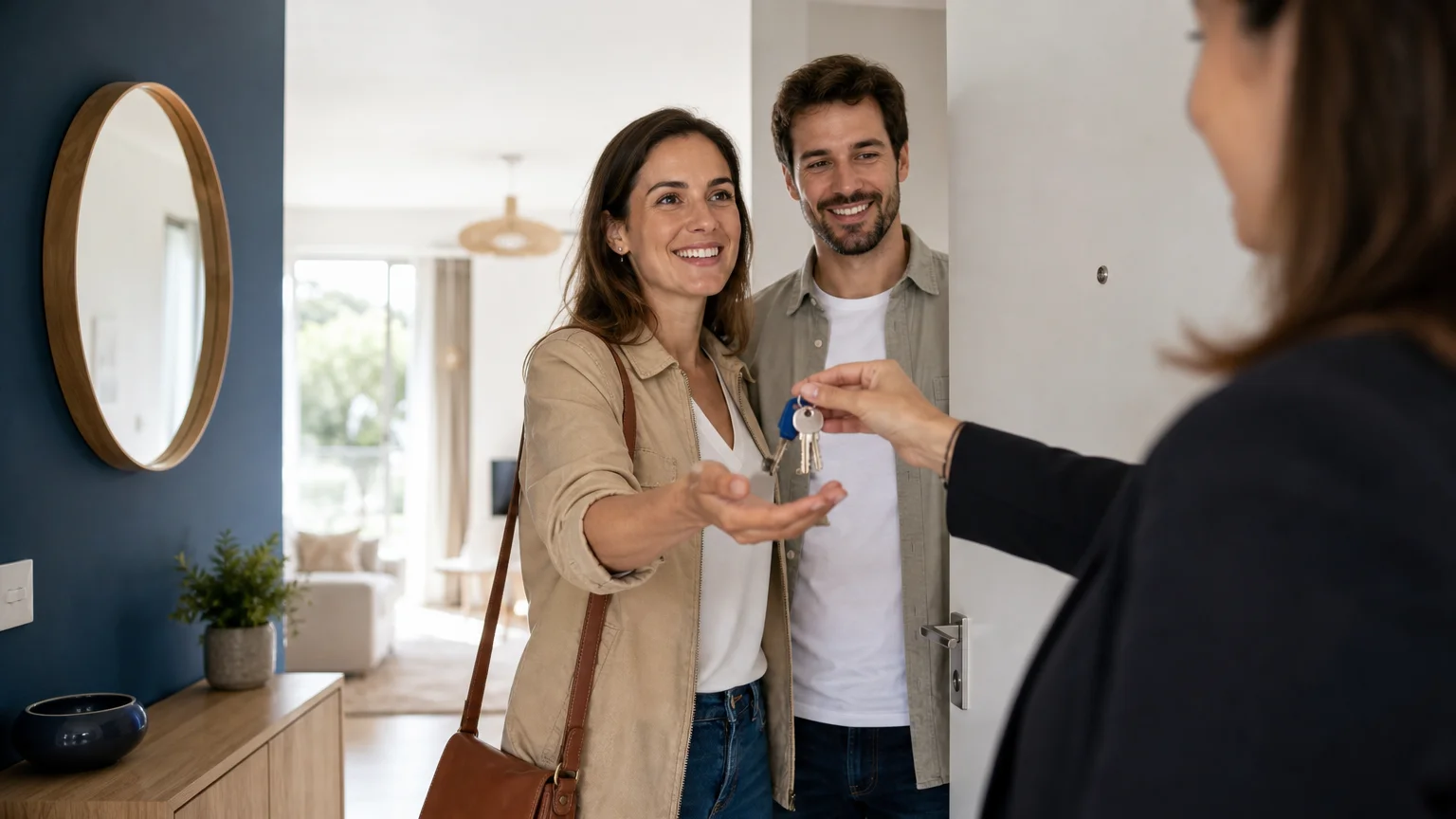 Remise de clés dans un appartement neuf lumineux